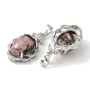 Natural Rhodonite Oval Pendants G-NH0025-15P-15-2