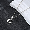 201 Stainless Steel Crystal Rhinestone Initial Pendant Necklaces FS-WG28760-13-1