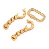 925 Sterling Silver Micro Pave Clear Cubic Zirconia Fold Over Clasps STER-U001-07G-2