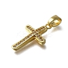 Brass Micro Pave Clear Cubic Zirconia Pendants ZIRC-I070-112G-2