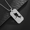 304 Stainless Steel Hollow Cut Hockey Player Pendant Necklaces FS-WGFDD7E-01-1