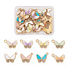 32Pcs 8 Style Alloy Enamel Rhinestones Pendants ENAM-TA0001-26LG-9