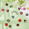 16Pcs 8 Styles Teachers' Day Apple Silicone Focal Beads SIL-DC0001-59-4