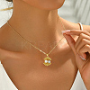 Elegant Ocean Style Brass Cubic Zirconia & Imitation Pearl Shell Shape Pendant Necklaces for Women IA4367-1
