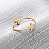 304 Stainless Steel Open Cuff Ring for Women RJEW-A071-01C-G-1