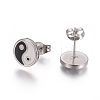 Feng Shui 304 Stainless Steel Stud Earrings EJEW-I235-16-3