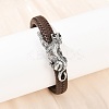 11.5MM Microfiber Leather Braided Cord Leopard Bracelets BJEW-H631-02AS-02-1