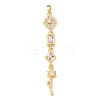Tassel Brass Micro Pave Clear Cubic Zirconia Big Pendants KK-L271-01G-12-1