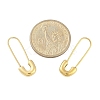 304 Stainless Steel Safety Pin Charm Huggie Hoop Earrings for Women Ion Plating(IP) EJEW-C096-41G-3