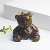 Natural Tiger Eye Crown Bear Display Decorations WG56055-09-1