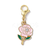 Valentine's Day Rose Alloy Enamel Pendant Decorations HJEW-JM02831-01-4