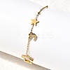304 Stainless Steel Micro Pave Rhinestone Link Bracelets for Women BJEW-Z140-04G-3
