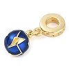 Rack Plating Brass Enamel Sports European Dangle Charms KK-P287-35D-G-2