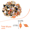 80Pcs 8 Style Natural Gemstone Connector Charms PALLOY-YW00066-3