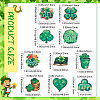 20Pcs 10 Styles Single Face Printed Clover Wood Big Pendants WOOD-CJ0001-80-2