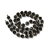 Natural Black Onyx(Dyed & Heated) Beads Strands G-K387-A03-01-4