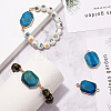 5pcs Natural Crackle Agate Links Connectors G-AR0004-02-4