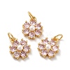 Rack Plating Brass Micro Pave Cubic Zirconia Charms KK-A160-22G-G-2