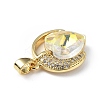 Real 18K Gold Plated Rack Plating Brass Micro Pave Clear Cubic Zirconia Pendants KK-C015-20G-15-2
