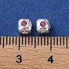Brass Micro Pave Cubic Zirconia Beads KK-P256-09S-02-3