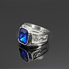 Rectangle 304 Stainless Steel with Cubic Zirconia Finger Rings for Men FS-WG909F6-10-1