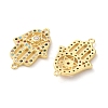 Rack Plating Brass Colorful Cubic Zirconia Religion Hamsa Hand Connector Charm KK-C084-19G-2