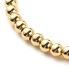 Brass Round & Shell Flower Beaded Stretch Bracelet for Women BJEW-JB08604-5