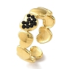 Ion Plating(IP) 304 Stainless Steel Open Cuff Ring for Women RJEW-F166-08G-02-1