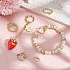 6Pcs 6 Styles Brass Micro Pave Cubic Zirconia Screw Carabiner Lock Charms KK-GA0002-02-4