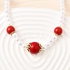 Brass & ABS Imitation Pearl Round Graduated Beaded Necklaces NJEW-D314-03G-1