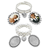 2Pcs 2 Style Blank Glass Oval Wedding Bouquet Picture Frame BJEW-AB00004-1