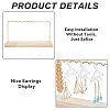 1 Set Golden Tone Iron Bar Dangle Earring Wooden Display Stands EDIS-FH0001-03-3