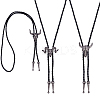 3Pcs 3 Styles Alloy Goat Cattle Bolo Tie Necklaces NJEW-GA0001-10-1