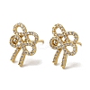 Rack Plating Brass Micro Pave Cubic Zirconia Studs Earrings EJEW-R162-21G-1