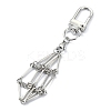 Brass Braided Macrame Pouch Empty Stone Holder for Keychain KEYC-TA00021-03-1