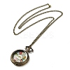 Alloy Glass Pendant Pocket Necklace WACH-S002-02AB-2