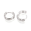 Brass Micro Pave Clear Cubic Zirconia Hoop Earrings EJEW-T048-45P-3