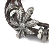 PU Leather & Waxed Cords Triple Layer Multi-strand Bracelets BJEW-G709-02-3