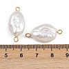Natural Freshwater Pearl Keshi Pearl Nuggets Connector Charms STAS-D378-16G-3