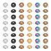 48Pcs 6 Colors Ion Plating(IP) 304 Stainless Steel Bead Caps STAS-UN0049-53-1