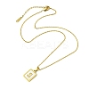 Ion Plating(IP) Rectangle with Initial Letter 304 Stainless Steel Pendant Necklace X-NJEW-R265-04G-S-3