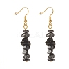 Natural Obsidian Chip Beaded Dangle Earrings EJEW-JE04788-08-1