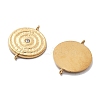 PVD Vacuum Plating 304 Stainless Steel Flat Round Vortex Connector Charms STAS-R130-23G-2