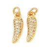 Brass Micro Pave Cubic Zirconia Charms KK-F927-29G-1