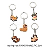 5Pcs 5 Styles Cute Cartoon PVC Plastic Dog Pendant Keychain KEYC-YW0001-18-3