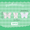 20Pcs Butterfly Rhinestone with Plastic Pearl Cloth Patches PATC-GA0001-59-2