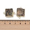 Electroplated Natural Druzy Agate Connector Charms G-R012-01G-3