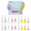 18Pcs 9 Colors Resin Bear Pendant Stitch Marker HJEW-NB00012-1