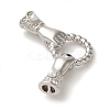 Rack Plating Brass Pave Black Cubic Zirconia Hands with Rings Links Connector Charms KK-A229-13P-2