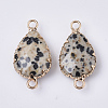 Natural Dalmatian Jasper Links connectors G-S359-035A-2